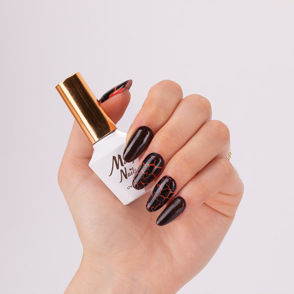 Trajni lak Molly Nails - Crackle Gel Black 158 -  8g